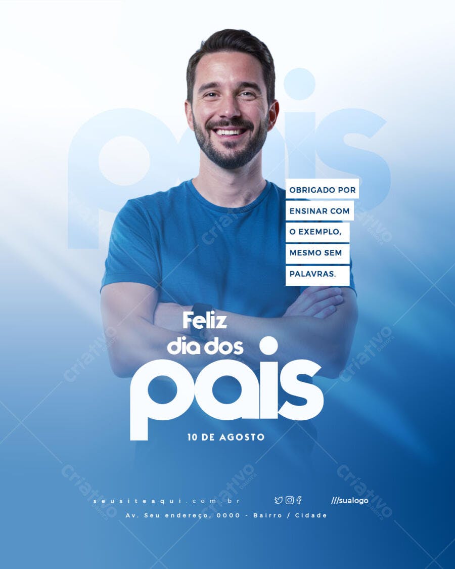Flyer Dia dos Pais 10 de Agosto PSD Editável