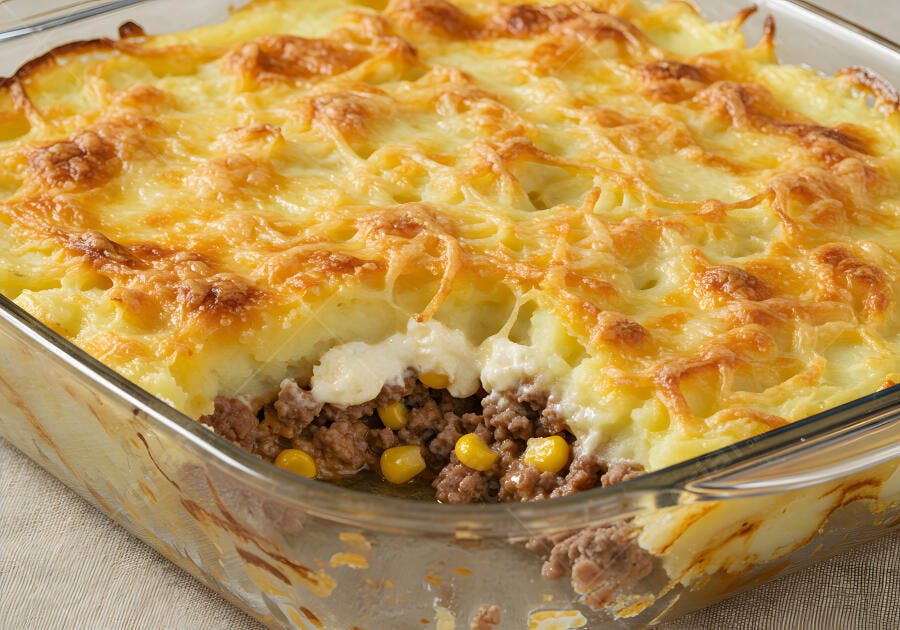 Shepherd's Pie com Purê de Batata e Queijo