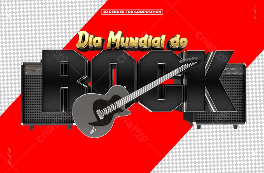 Flyer Dia Mundial do Rock PSD Editável
