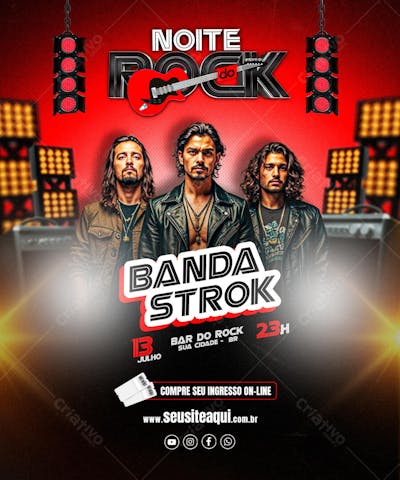 FLYER EVENTO MÚSICA NOITE DO ROCK SHOW REDES SOCIAIS
