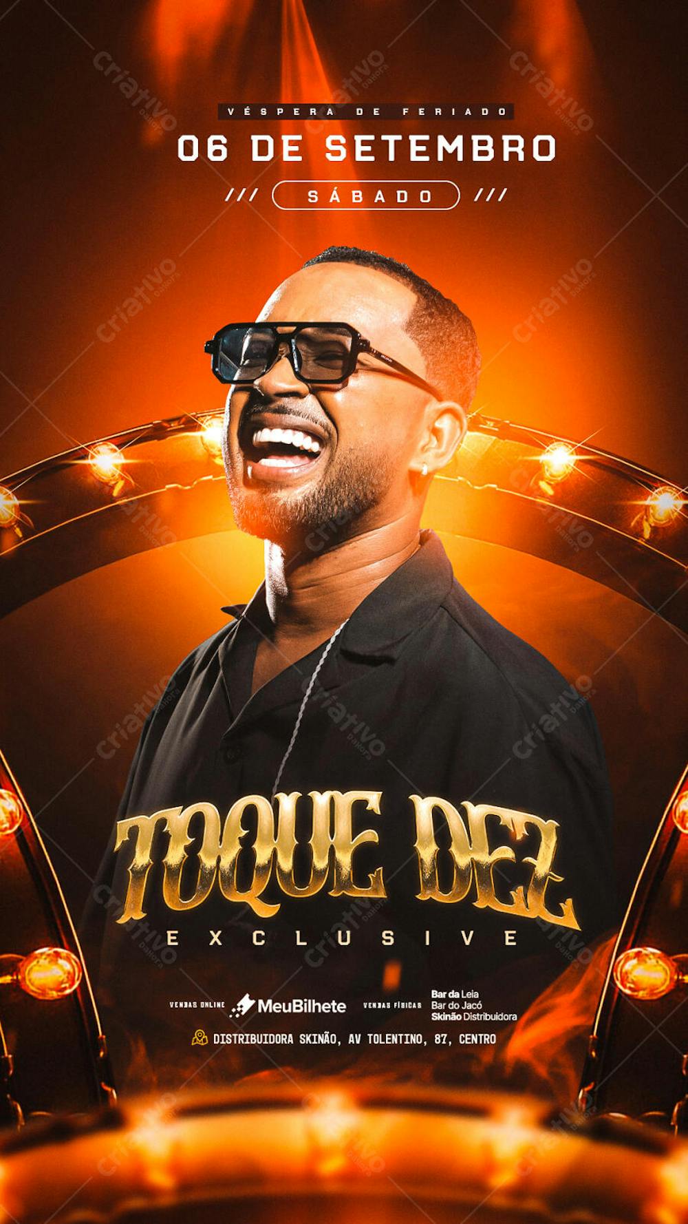 FLYER EVENTO TOQUE DEZ EXCLUSIVE STORY PSD EDITÁVEL