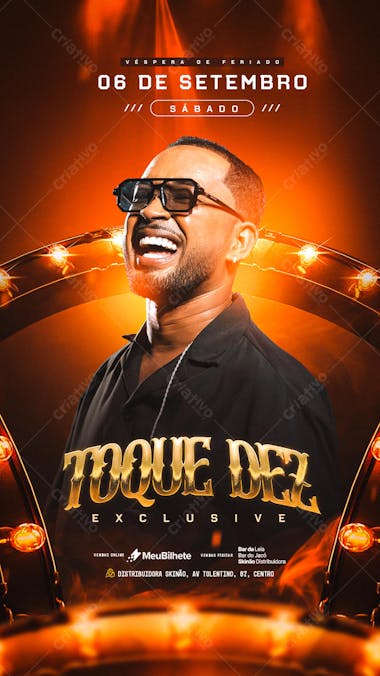 FLYER EVENTO TOQUE DEZ EXCLUSIVE STORY PSD EDITÁVEL