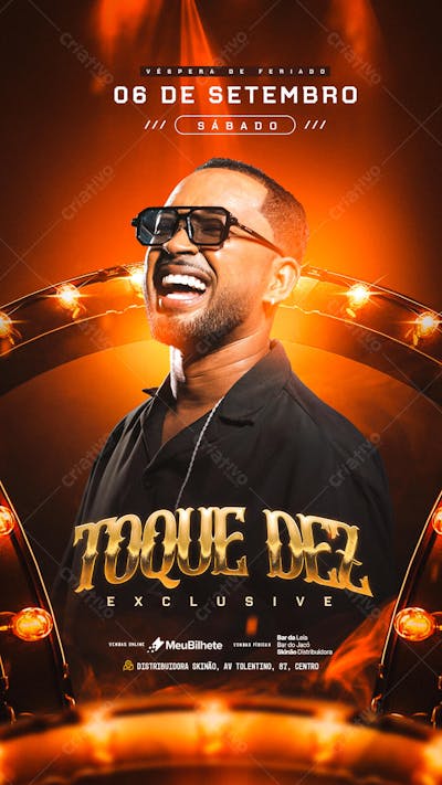 FLYER EVENTO TOQUE DEZ EXCLUSIVE STORY PSD EDITÁVEL
