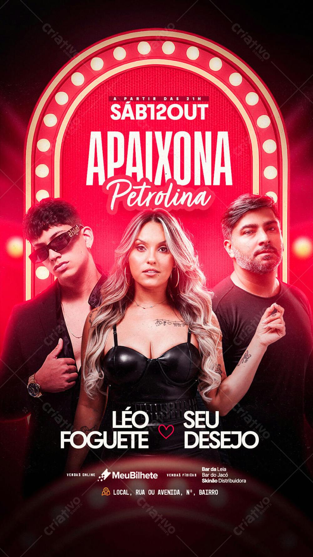 FLYER EVENTO APAIXONA PETROLINA SEU DESEJO STORY PSD EDITÁVEL