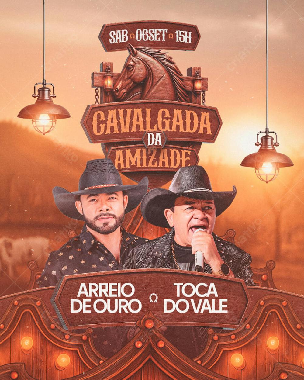 FLYER EVENTO CAVALGADA DA AMIZADE FEED PSD EDITÁVEL