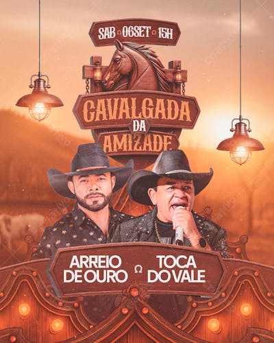 FLYER EVENTO CAVALGADA DA AMIZADE FEED PSD EDITÁVEL
