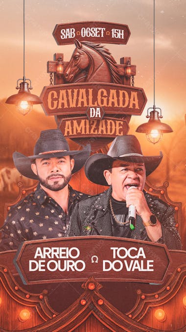 FLYER EVENTO CAVALGADA DA AMIZADE STORY PSD EDITÁVEL