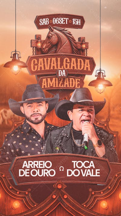 FLYER EVENTO CAVALGADA DA AMIZADE STORY PSD EDITÁVEL