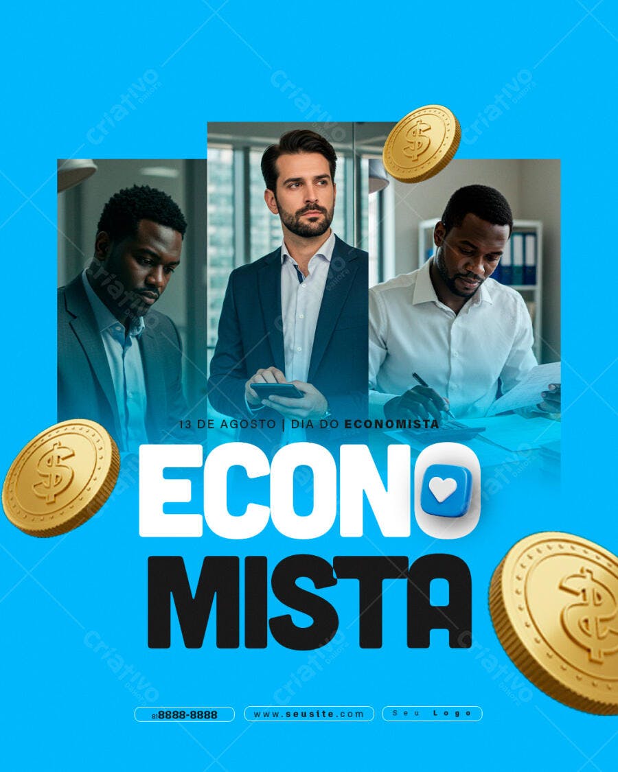 Flyer Dia do Economista 13 de Agosto PSD Editável