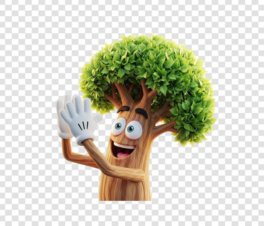 Imagem PNG árvore feliz com fundo transparente
