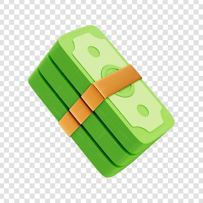 ASSET 3D - FINANÇAS - CÉDULAS DE DINHEIRO VERDE ESTILO CARTOON COM FUNDO ISOLADO (4) copiar