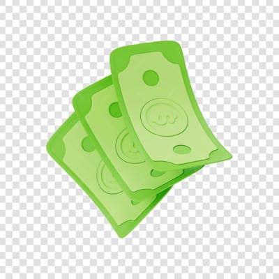 ASSET 3D - FINANÇAS - CÉDULAS DE DINHEIRO VERDE ESTILO CARTOON COM FUNDO ISOLADO (15) copiar