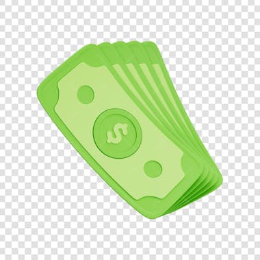ASSET 3D - FINANÇAS - CÉDULAS DE DINHEIRO VERDE ESTILO CARTOON COM FUNDO ISOLADO (20) copiar