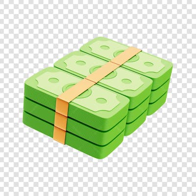 ASSET 3D - FINANÇAS - CÉDULAS DE DINHEIRO VERDE ESTILO CARTOON COM FUNDO ISOLADO (5) copiar