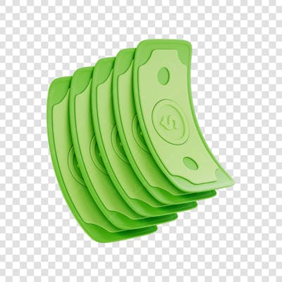 ASSET 3D - FINANÇAS - CÉDULAS DE DINHEIRO VERDE ESTILO CARTOON COM FUNDO ISOLADO (12) copiar