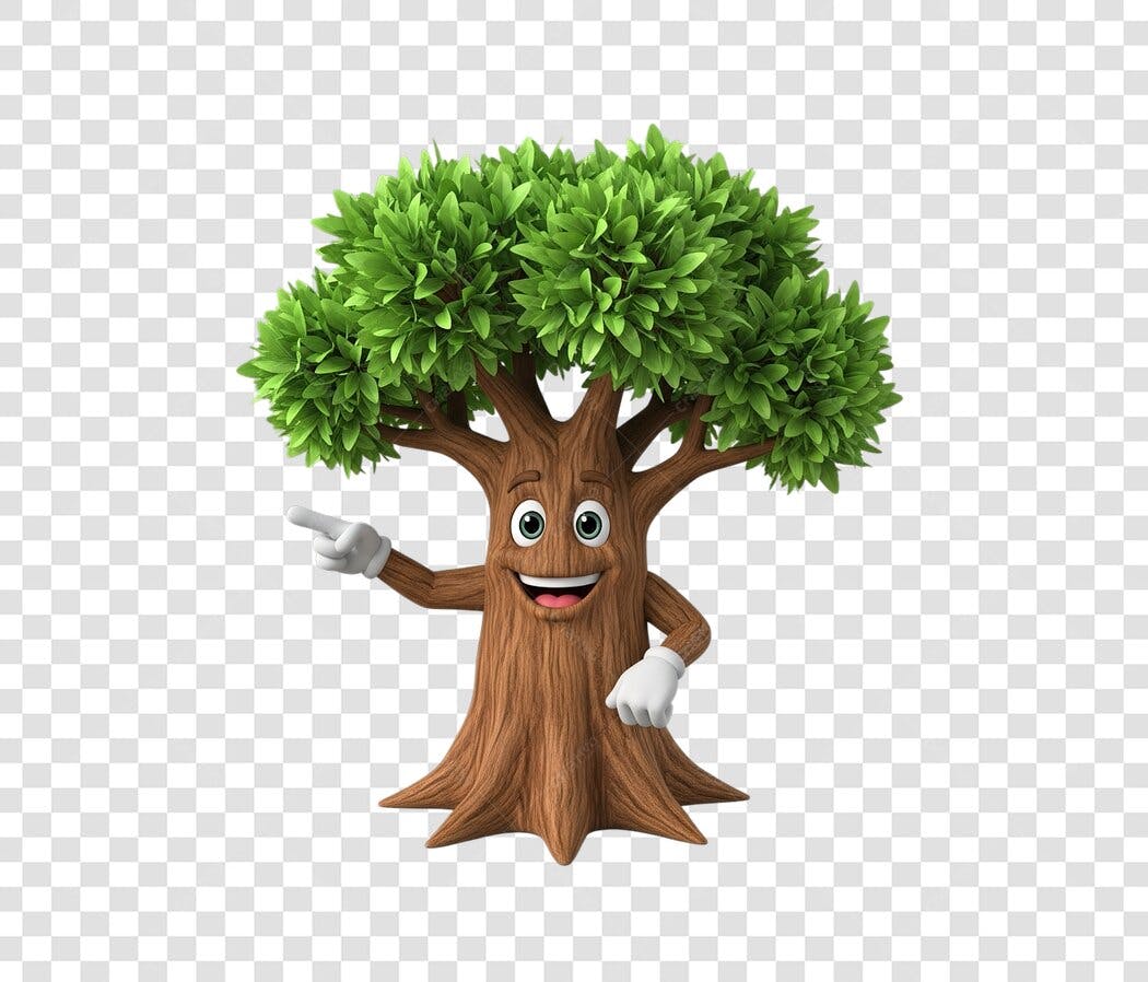 Mascote Árvore PNG com fundo transparente