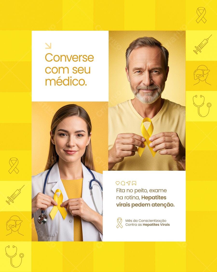 Flyer Mês Hepatites Virais PSD Editável