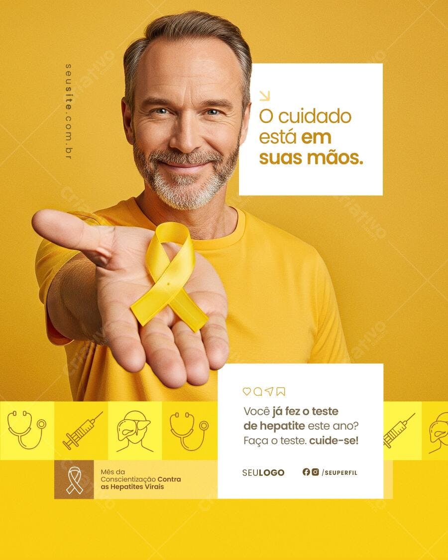 Flyer Julho Amarelo PSD Editável