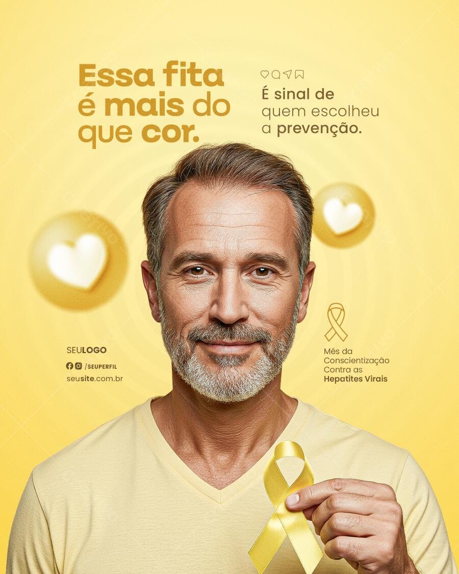 Post para o Julho Amarelo PSD Editável