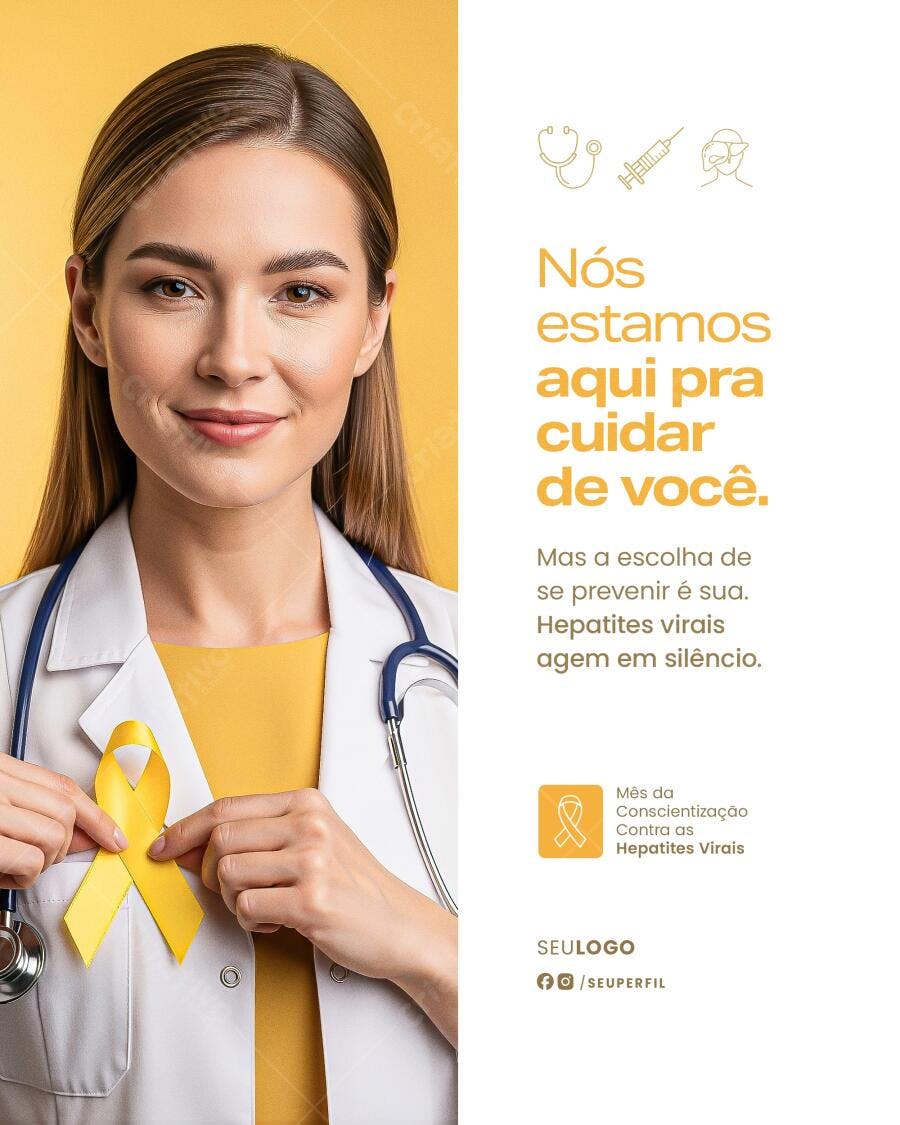 Flyer Mês da Hepatite Viral PSD Editável