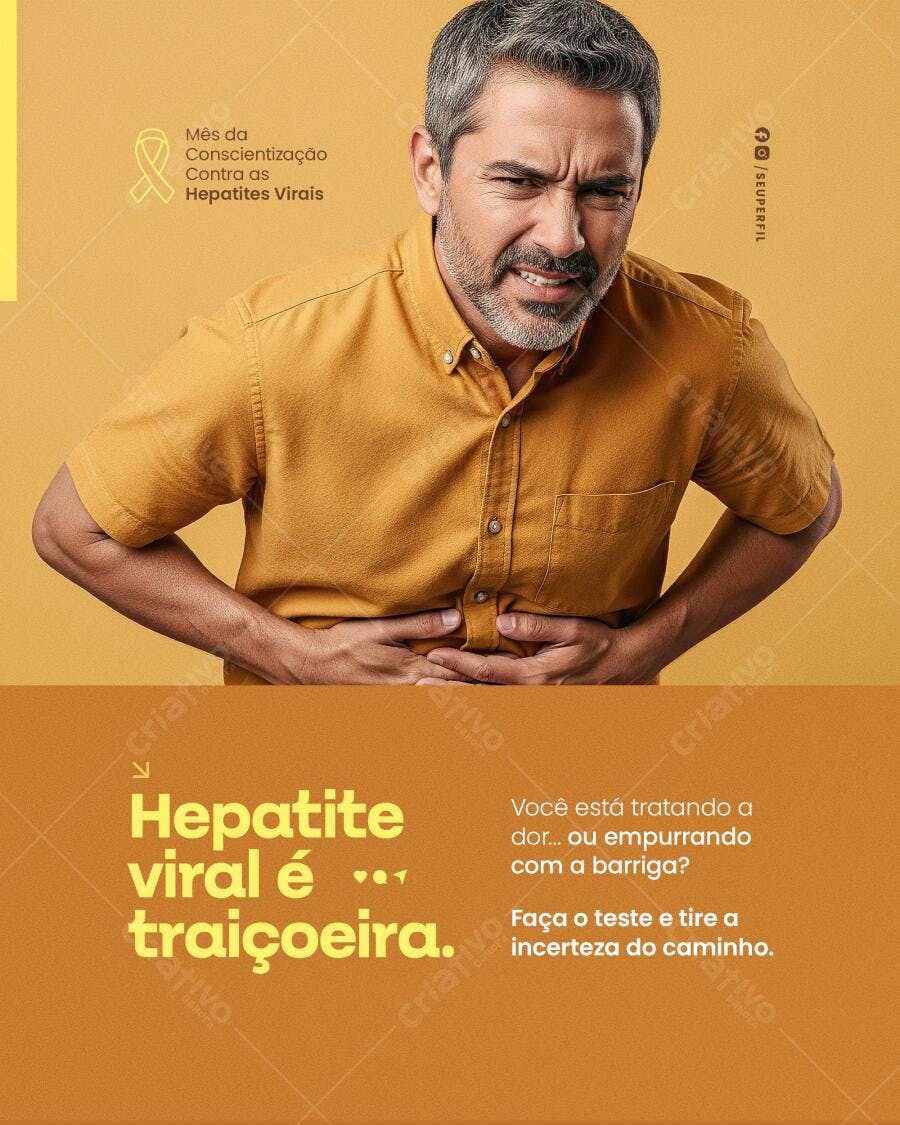 Post para Conscientização Julho Amarelo PSD Editável