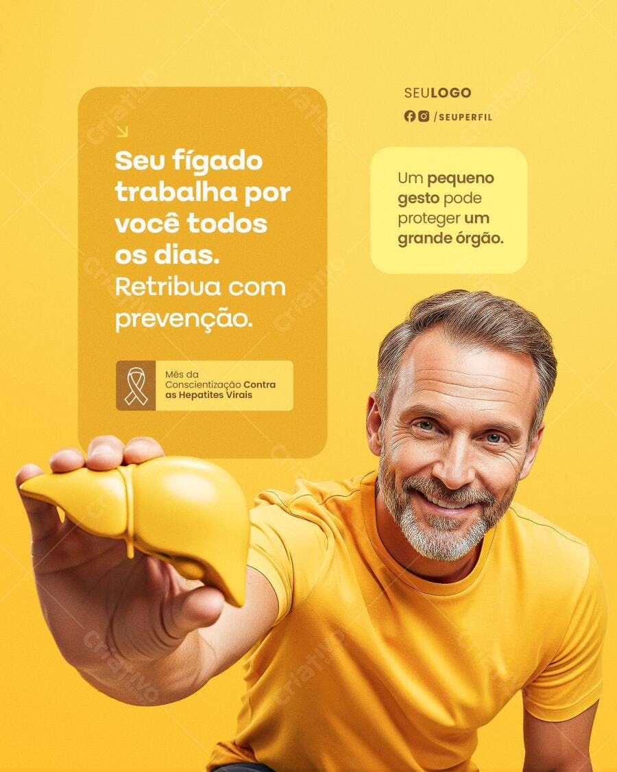 Post para o Julho Amarelo PSD Editável