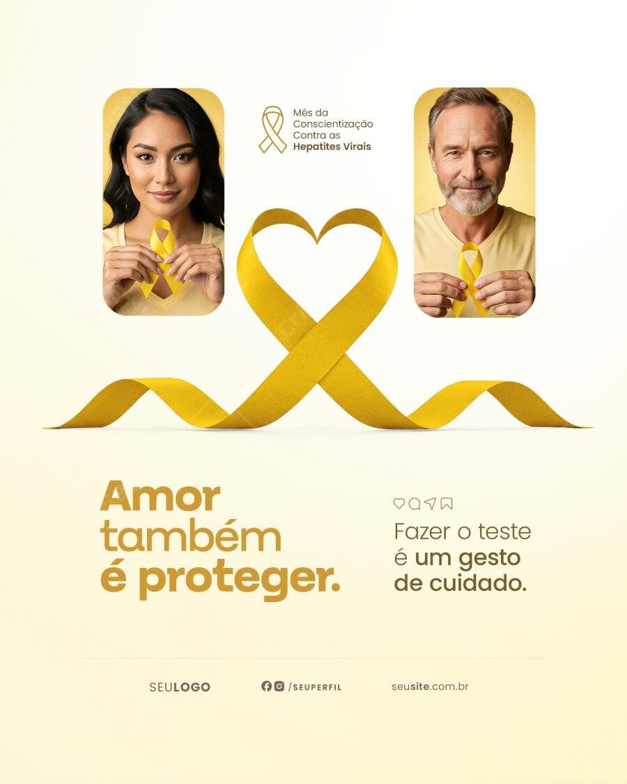Post para o Julho Amarelo PSD Editável