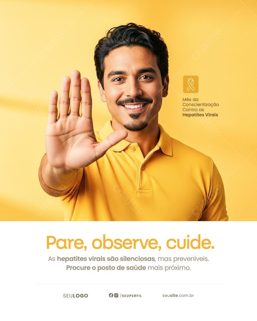 Flyer Julho Amarelo PSD Editável