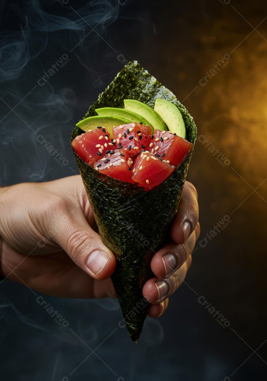 Cone de Atum com Abacate e Gergelim
