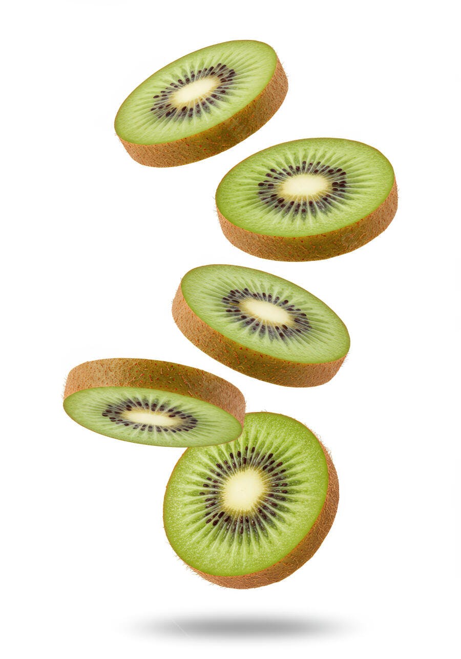 Rodelas de Kiwi em queda livre