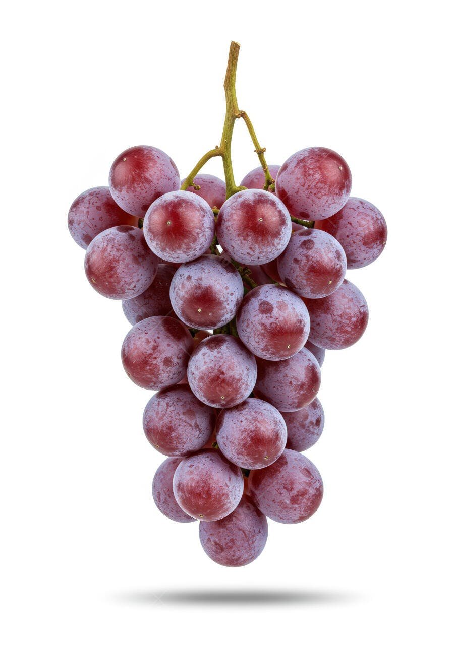 Uvas vermelhas frescas cacho isolado