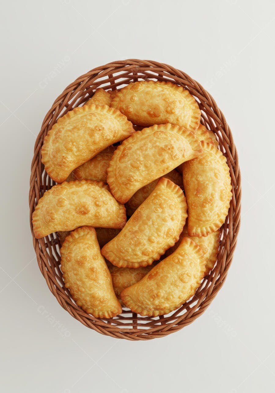 Empadas em cesta de vime