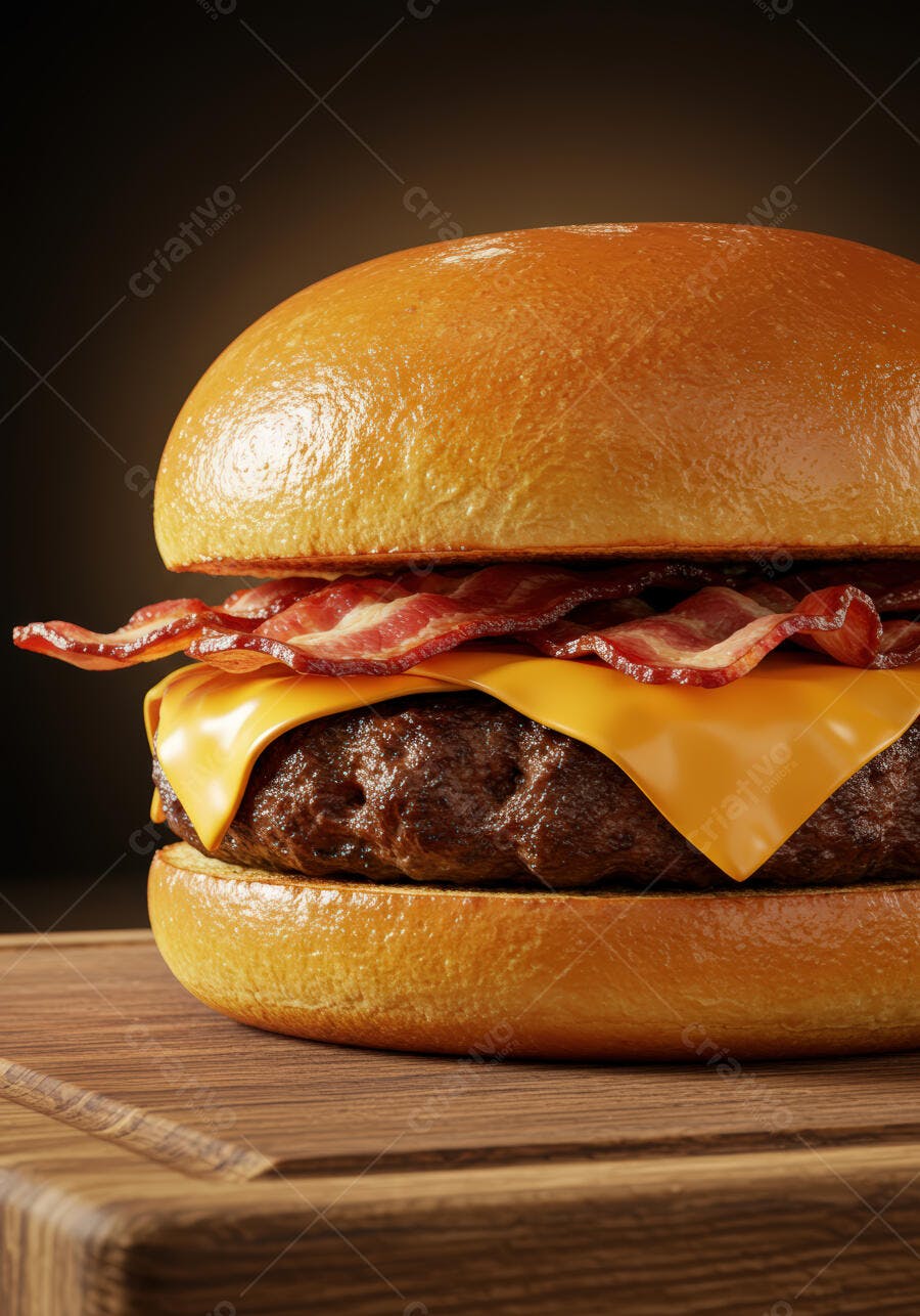 Hambúrguer com Queijo e Bacon suculento