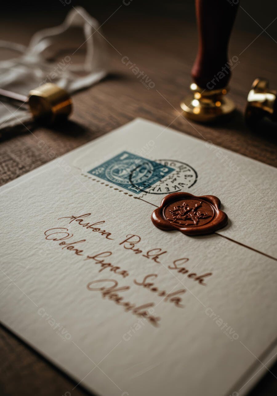 Carta selada com selo de cera marrom