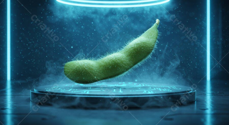 Vagem de Edamame em cenário futurista