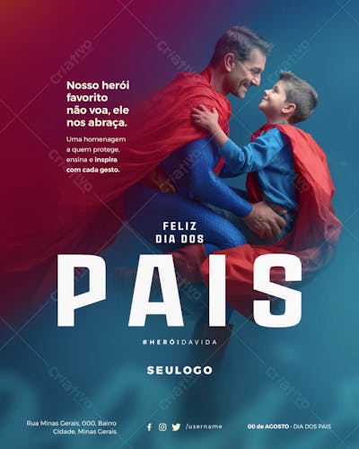 Psd Editável • 00 de Agosto - Dia dos Pais - 2