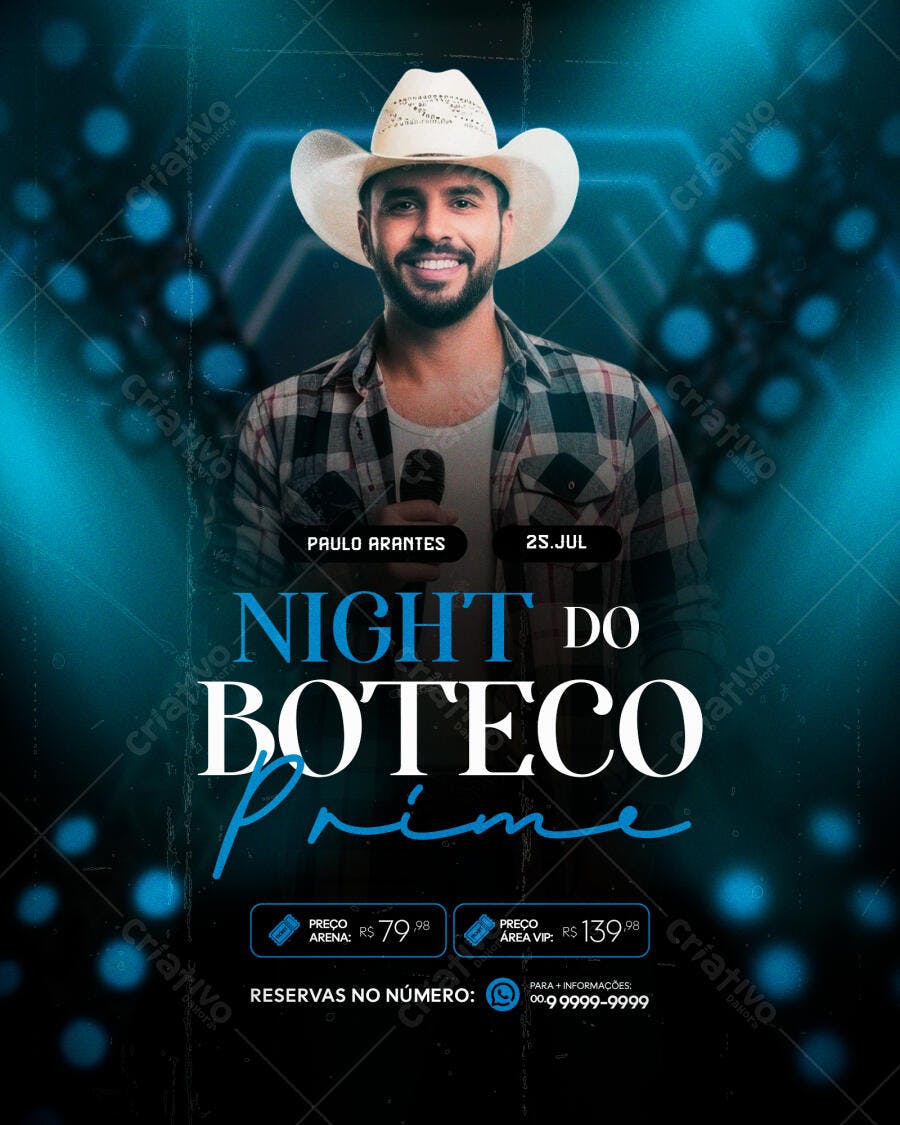 Flyer Night do Boteco Prime PSD Editável