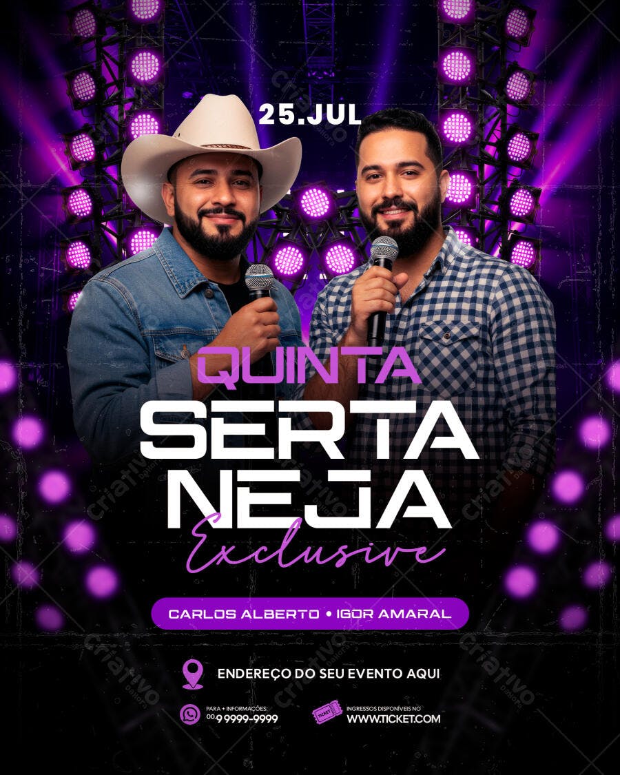 Flyer para Festa Sertaneja 25 de Julho PSD Editável
