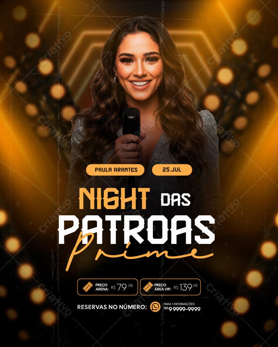 Flyer para Show da Paula Arantes PSD Editável
