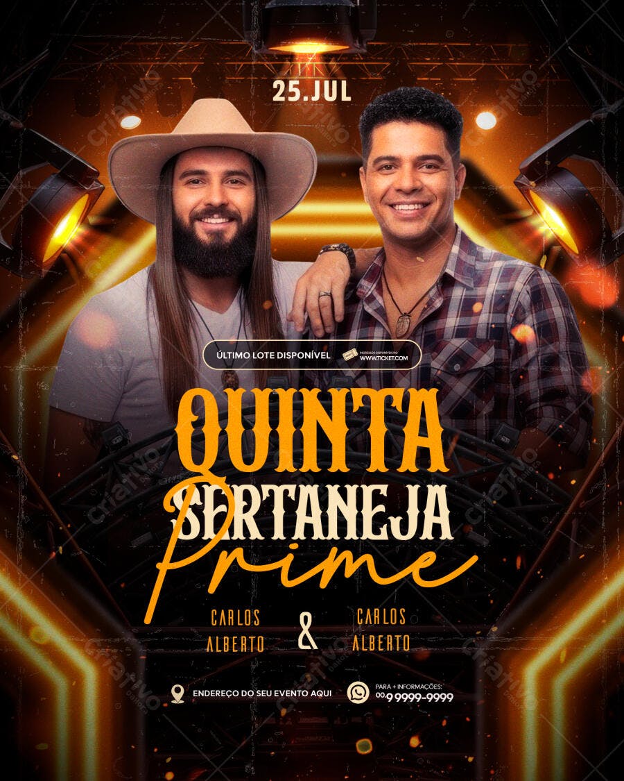 Flyer para Festa Sertaneja 25 de Julho PSD Editável