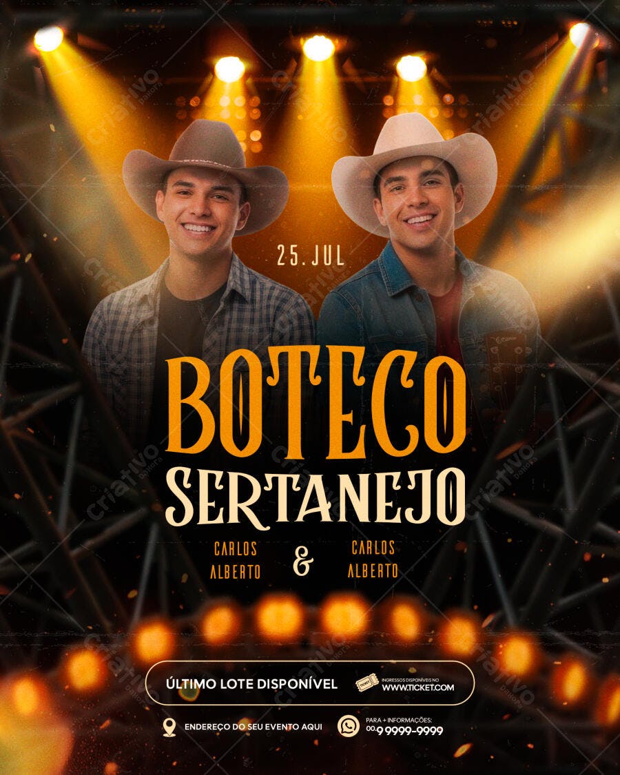 Flyer para Boteco Sertanejo PSD Editável