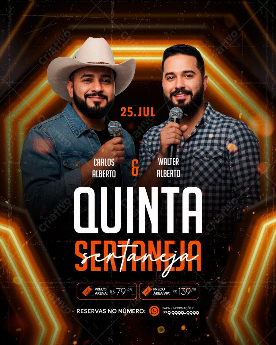Flyer para Quinta Sertaneja 25 de Julho PSD Editável