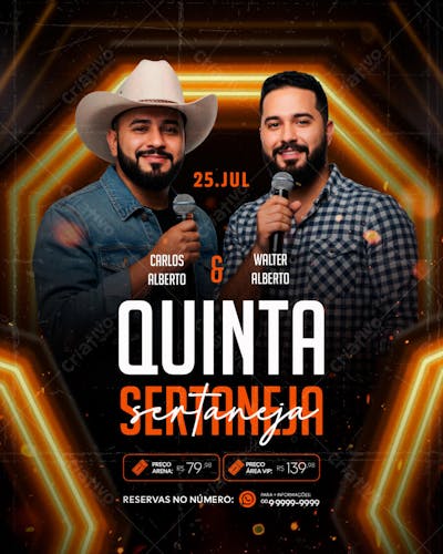 FLYER PARA EVENTO SHOW ARTISTA SERTANEJO PSD EDITAVEL FEED (8)
