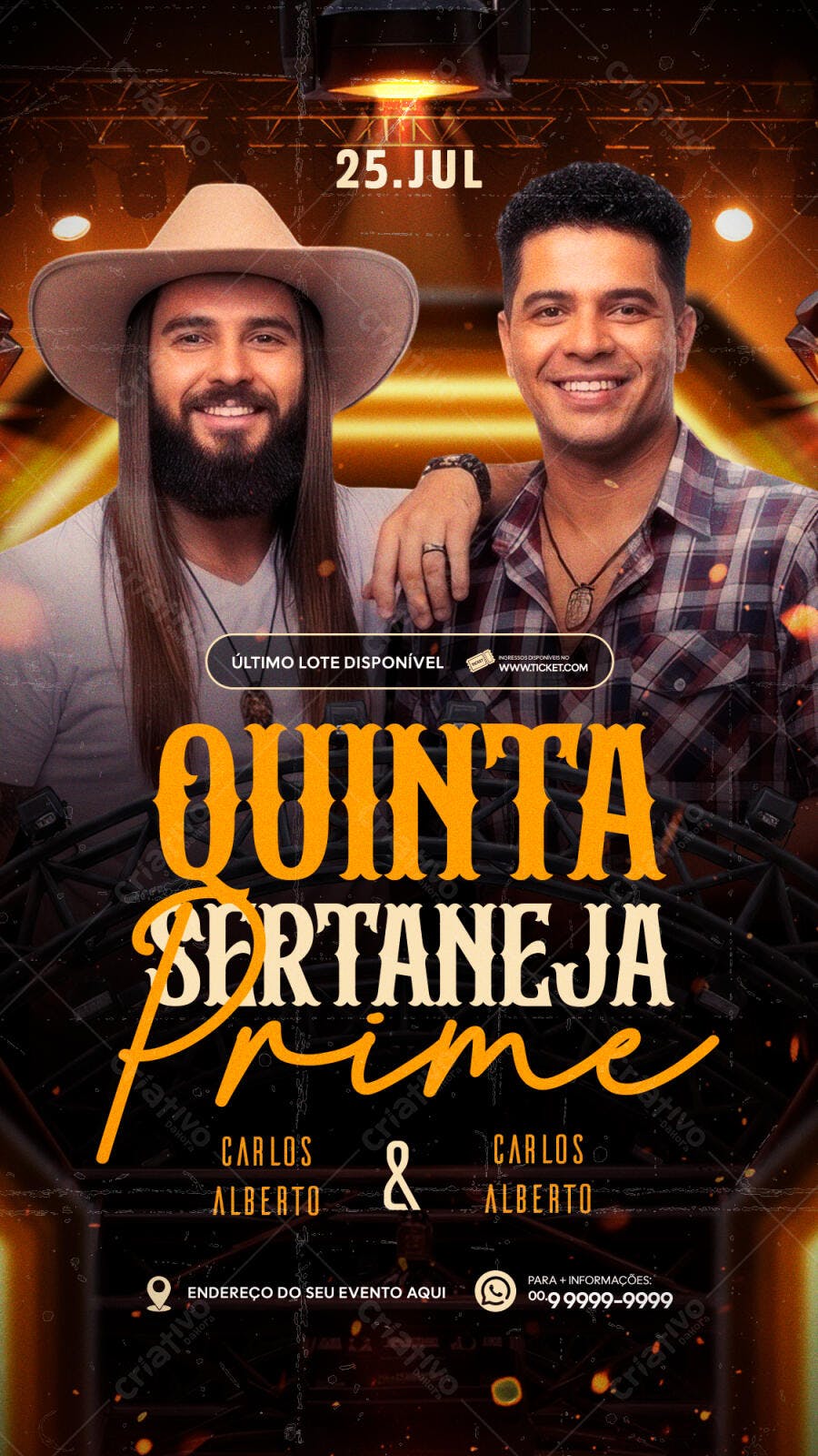 Flyer Festa Sertaneja 25 de Julho PSD Editável
