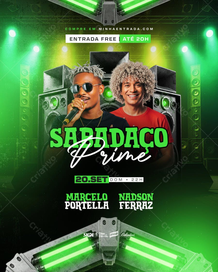 Flyer para Evento Musical - Sabadão Prime PSD Editável