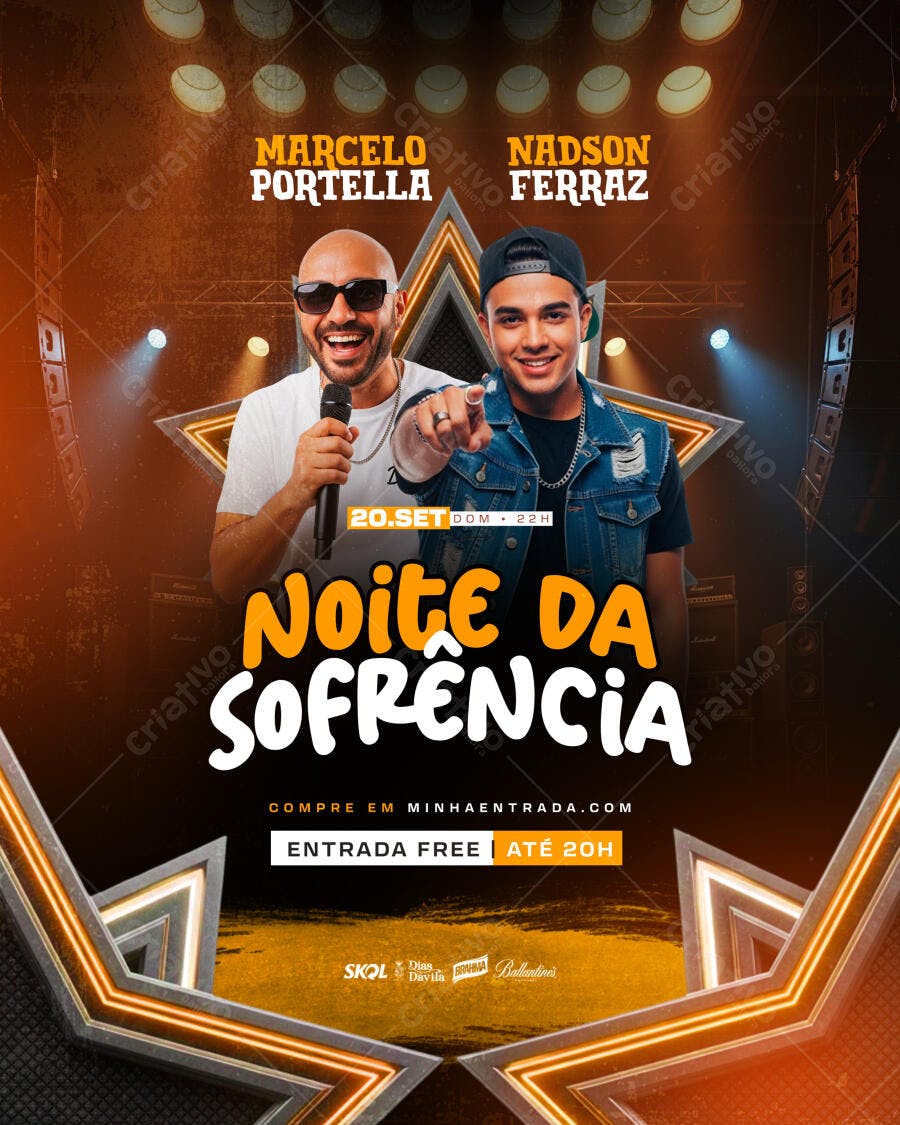 Flyer Noite da Sofrência PSD Editável