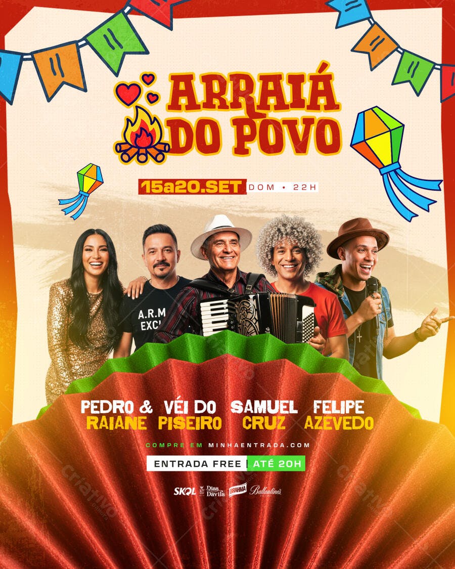 Flyer Arraia do Povo 15/09 PSD Editável