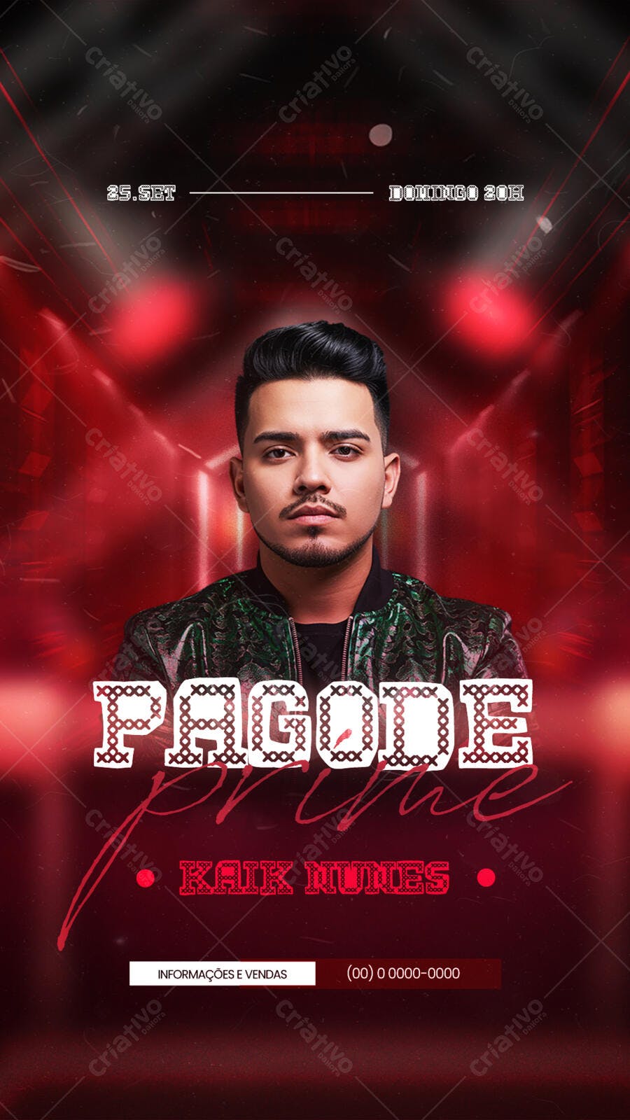 Flyer para Show de Pagode com Kaik Nunes 25 de Setembro PSD Editável