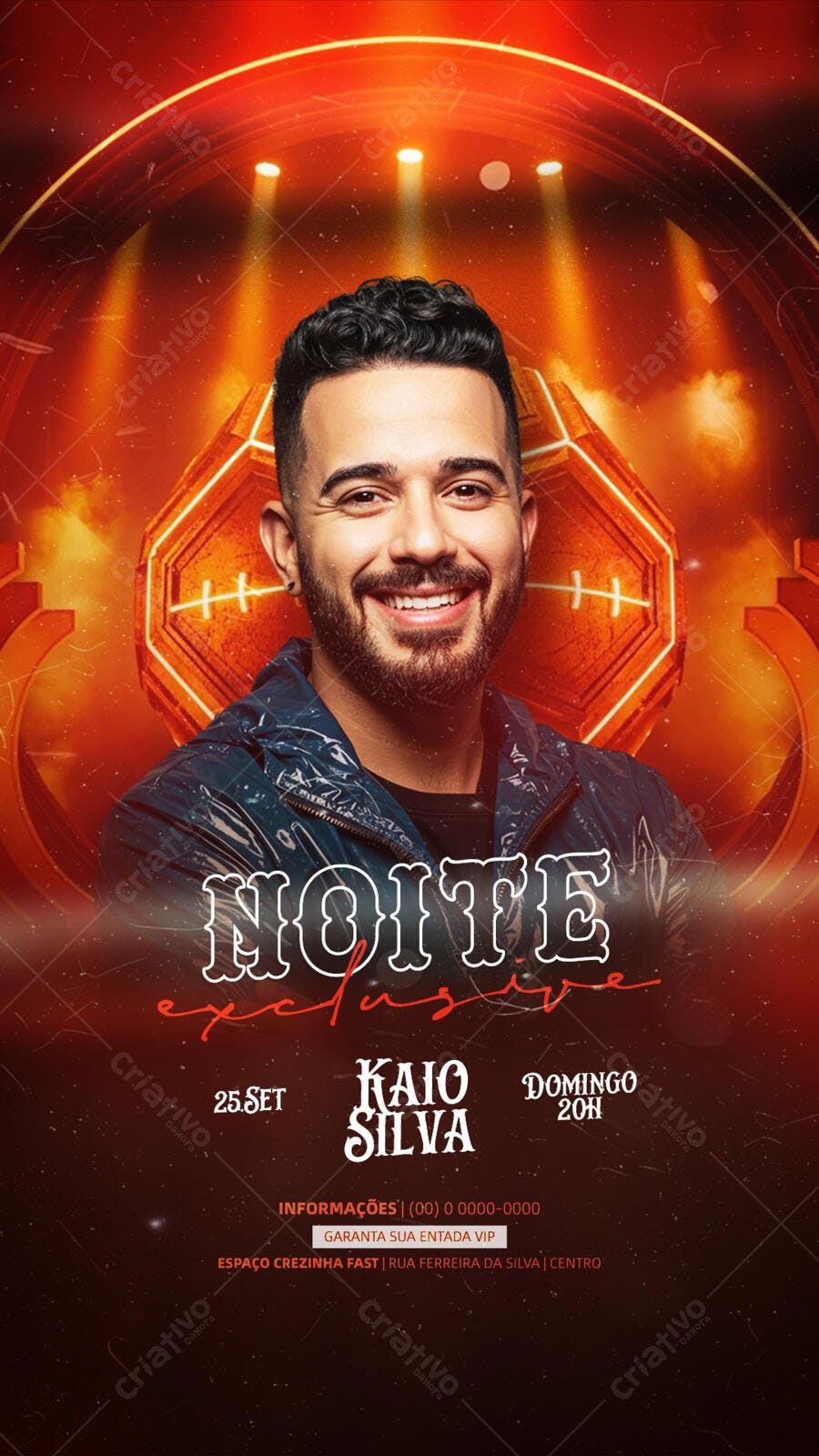 Flyer para Show Exclusivo de Kaio Silva 25 Set PSD Editável