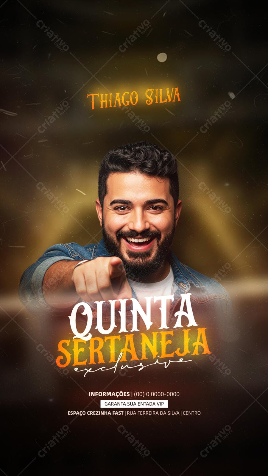 Flyer para Quinta Sertaneja PSD Editável